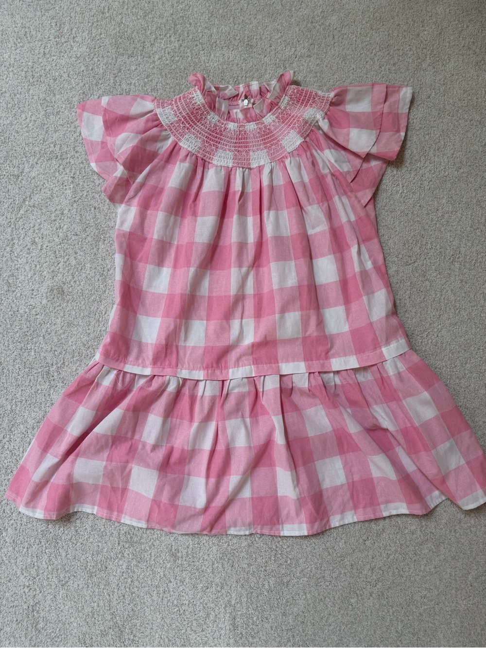 Pink Gingham boutique dress- size L